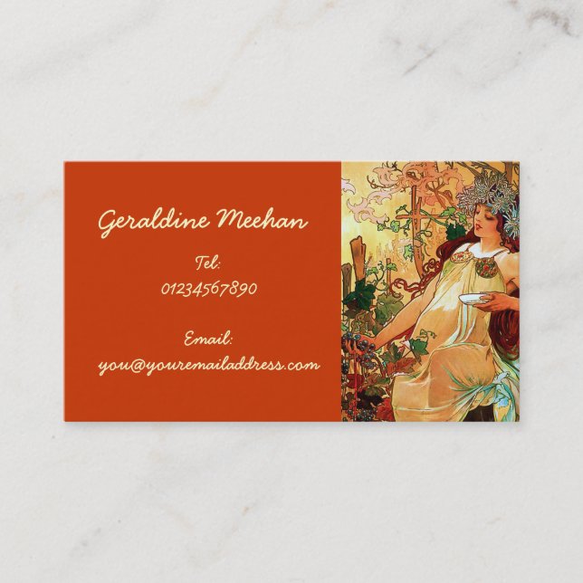 Vintage Art Nouveau Personal Business Card (Front)
