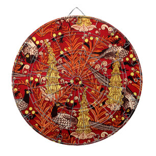 Vintage Art Nouveau Pheasants, Ferns and Dandelion Dart Board