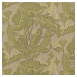 Vintage Art Nouveau Poppies Floral Pattern Fabric