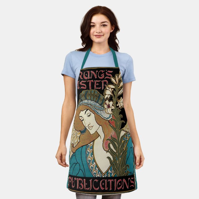 Vintage Art Nouveau, Prang's Easter Publications Apron (Worn)