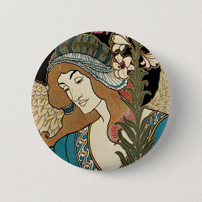 Vintage Art Nouveau, Prang's Easter Publications Button (Front)