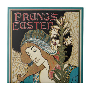 Vintage Art Nouveau, Prang's Easter Publications Ceramic Tile