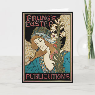 Vintage Art Nouveau, Prang's Easter Publications Holiday Card