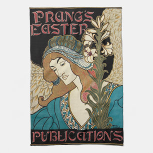 Vintage Art Nouveau, Prang's Easter Publications Kitchen Towel