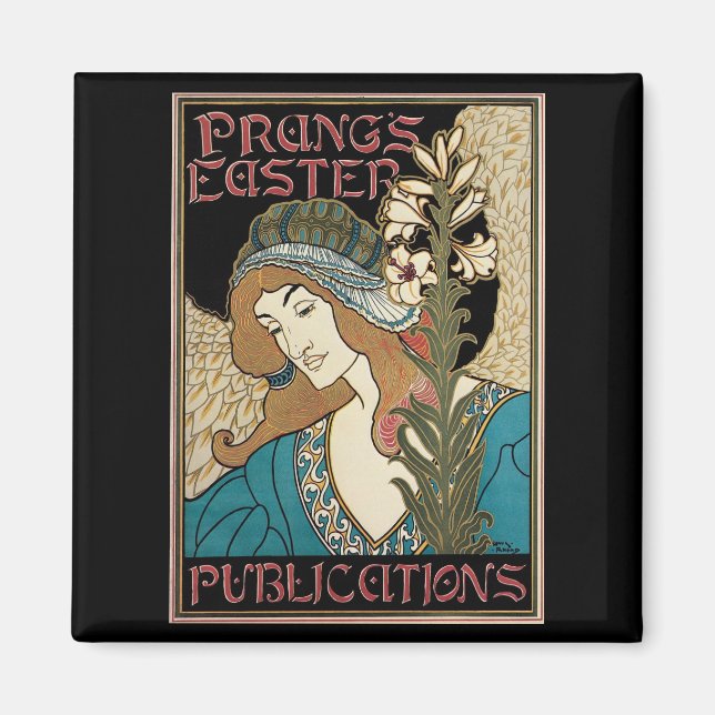 Vintage Art Nouveau, Prang's Easter Publications Magnet (Front)
