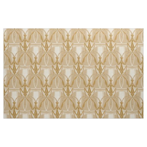 Vintage Art Nouveau Praying Mantis Pattern Fabric