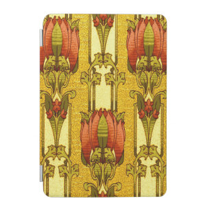Vintage Art Nouveau Red Tulip Floral Pattern iPad Mini Cover