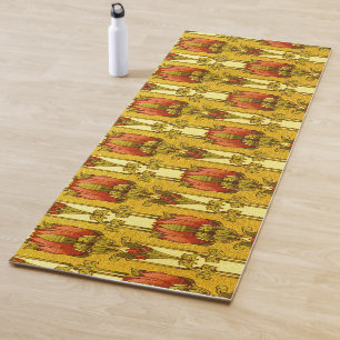Vintage Art Nouveau Red Tulip Floral Pattern Yoga Mat
