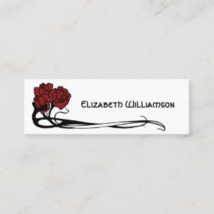 Vintage Art Nouveau Retro Chic Rose Flower Floral Mini Business Card