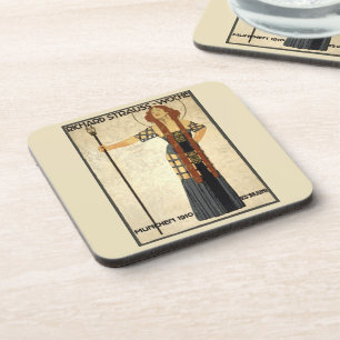 Vintage Art Nouveau Richard Strauss-Woche, Munich Beverage Coaster
