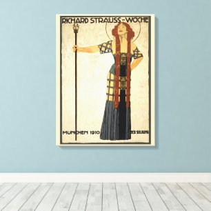 Vintage Art Nouveau Richard Strauss-Woche, Munich Canvas Print