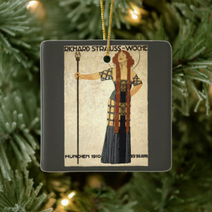Vintage Art Nouveau Richard Strauss-Woche, Munich Ceramic Ornament