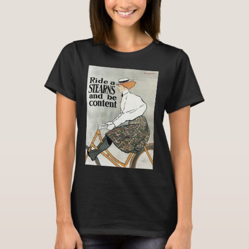 Vintage Art Nouveau Ride a Sterns Bicycles Bikes T_Shirt