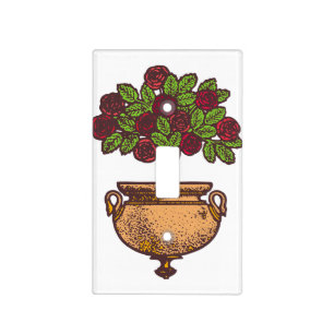 Vintage Art Nouveau rose tree floral design Light Switch Cover