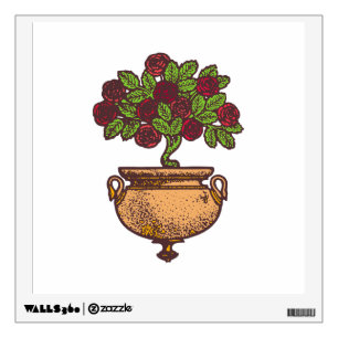 Vintage Art Nouveau rose tree floral design Wall Sticker
