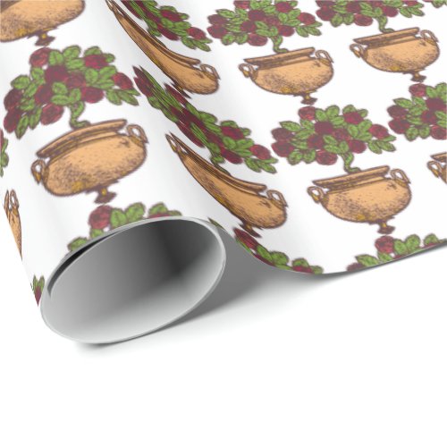 Vintage Art Nouveau rose tree floral design Wrapping Paper