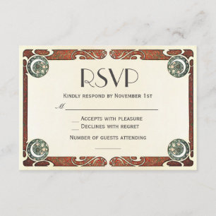 Vintage Art Nouveau RSVP Wedding Invitations I
