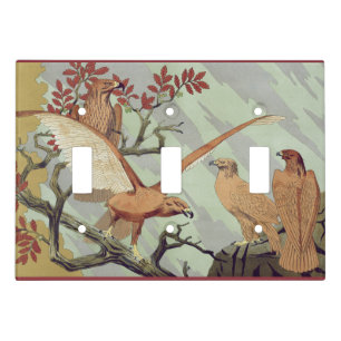 Vintage Art Nouveau Sage Green Eagle Nature Art Light Switch Cover