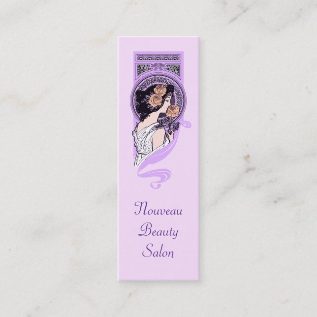 Vintage art nouveau salon spa business card (Front)