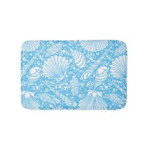 Vintage Art Nouveau Seashells on the Beach Bath Mat