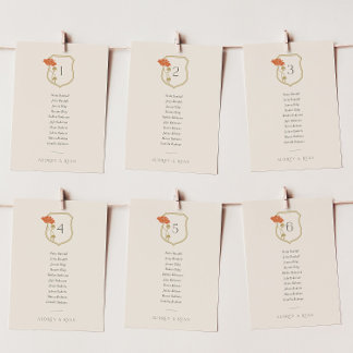 Vintage Art Nouveau Seating Chart Card