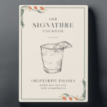 Vintage Art Nouveau Signature Cocktail Sign Plaque<br><div class="desc">This Signature Cocktail Sign from the Vintage Art Nouveau collection is a perfect addition to your wedding bar. Personalize it with your choice from 30 drink illustrations easily and quickly. Simply press the 'customize it' button to further re-arrange and format the content and placement of the text!</div>