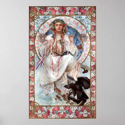 Vintage Art Nouveau Slvie by Alphonse Mucha Poster