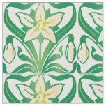 Vintage Art Nouveau snowdrop floral pattern Fabric