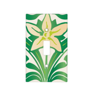 Vintage Art Nouveau snowdrop floral pattern Light Switch Cover