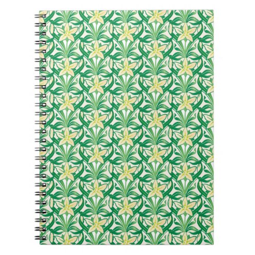 Vintage Art Nouveau snowdrop floral pattern Notebook