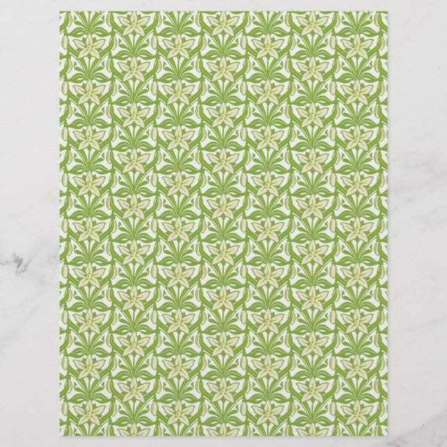 Vintage Art Nouveau snowdrop floral wallpaper (Front)