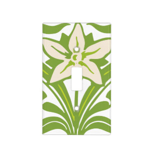 Vintage Art Nouveau snowdrop floral wallpaper Light Switch Cover