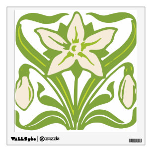Vintage Art Nouveau snowdrop floral wallpaper Wall Decal