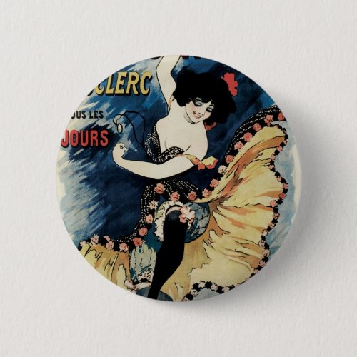 Vintage Art Nouveau Spanish Flamenco Dancer Pinback Button