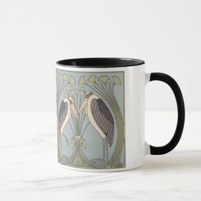 Vintage Art Nouveau Storks Mug (Right)