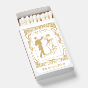 Vintage Art Nouveau Style Wedding Matchboxes