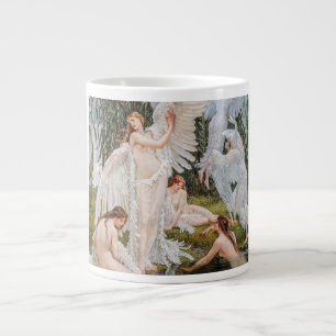 Vintage Art Nouveau Swan Maidens by W. Crane Giant Coffee Mug