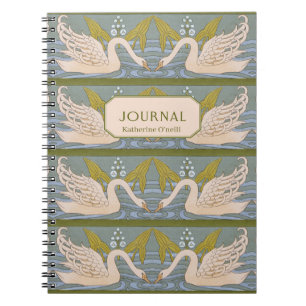 Vintage Art Nouveau Swan Pattern Journal