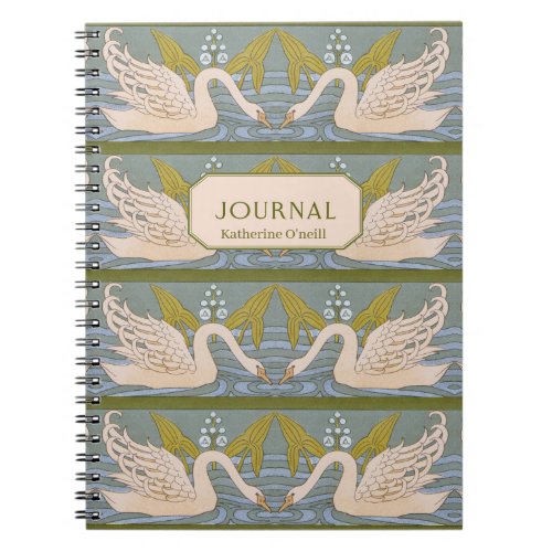 Vintage Art Nouveau Swan Pattern Journal
