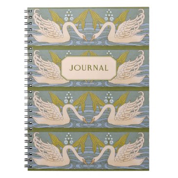 Vintage Art Nouveau Swan Pattern Journal