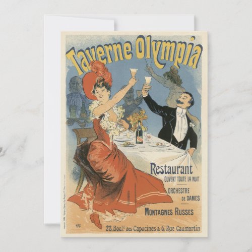 Vintage Art Nouveau; Taverne Olympia, Drinks Party Custom Announcements