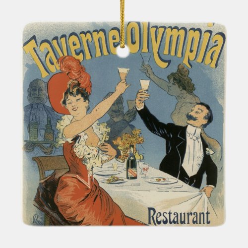 Vintage Art Nouveau Taverne Olympia Restaurant Ceramic Ornament