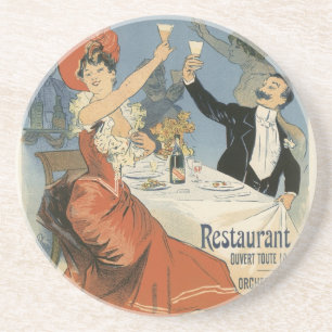 Vintage Art Nouveau, Taverne Olympia Restaurant Drink Coaster