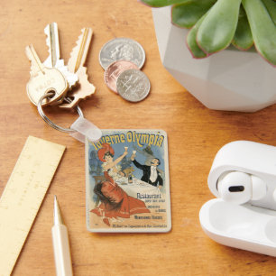 Vintage Art Nouveau, Taverne Olympia Restaurant Keychain