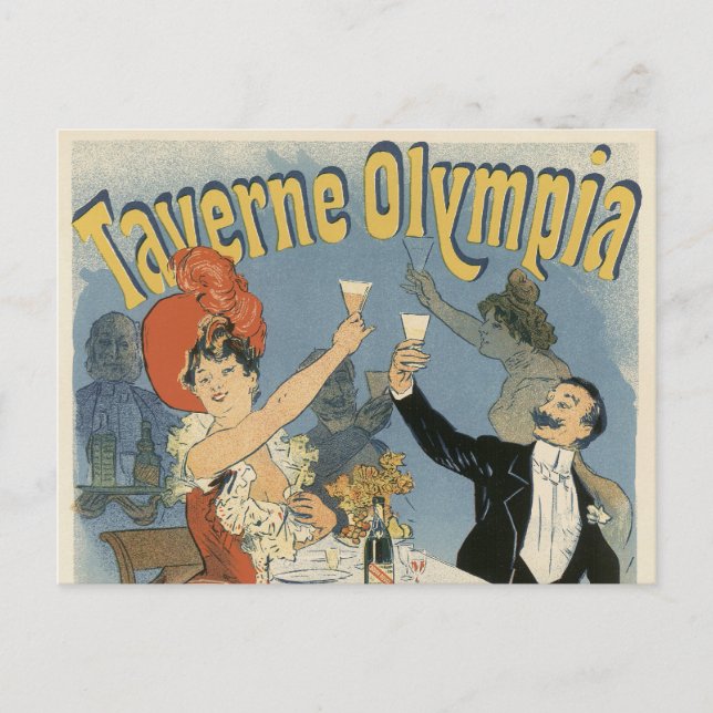 Vintage Art Nouveau, Taverne Olympia Restaurant Postcard (Front)