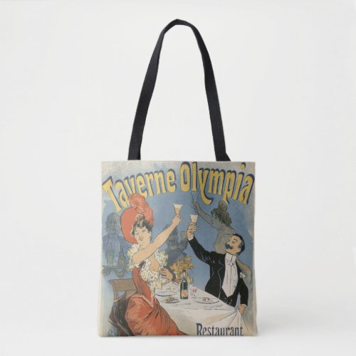 Vintage Art Nouveau Taverne Olympia Restaurant Tote Bag
