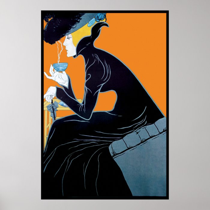 Vintage Art Nouveau Tea Advertising Poster Print