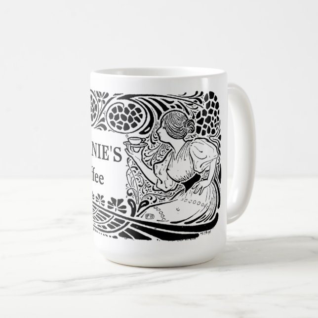 Vintage Art Nouveau Template Coffee Mug (Front Right)