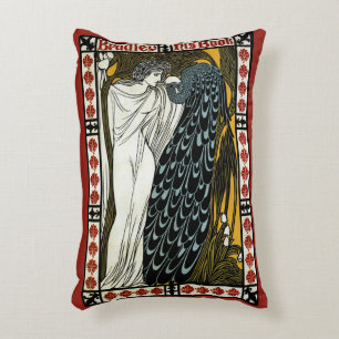 Vintage Art Nouveau, The Kiss by William Bradley Accent Pillow