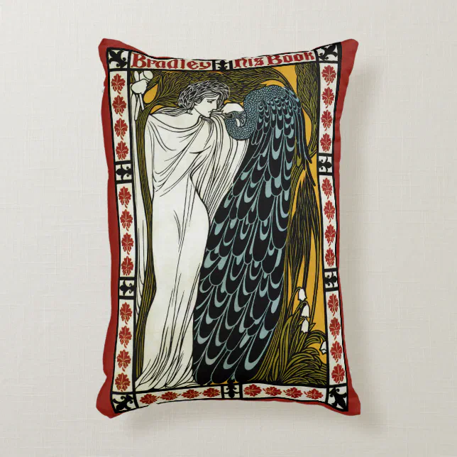 Vintage Art Nouveau, The Kiss by William Bradley Accent Pillow